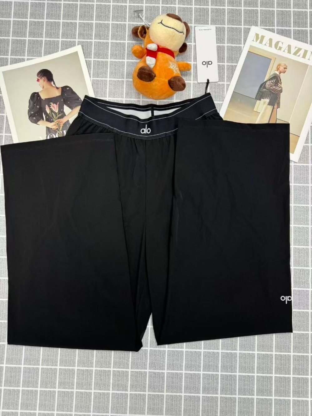 🤍 NWT Alo Yoga Suit Up Trouser Black 😘 Relaxed Flowy Wide Leg Pants 30" - Picture 3 of 9